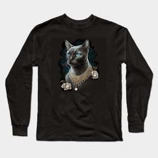 Elegant Burmese Cat Long Sleeve T-Shirt